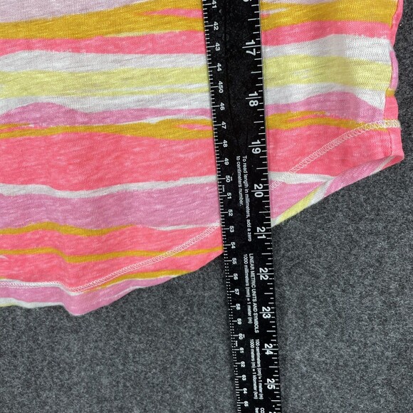 Lilly Pulitzer Women's Pink Stripped Duval Notch Neckline Linen Top Size XSmall - Picture 7 of 7